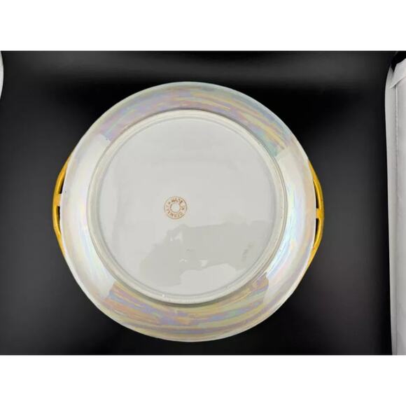 Vintage German Lusterware Round Handled Serving Plate - Picture 5 of 7